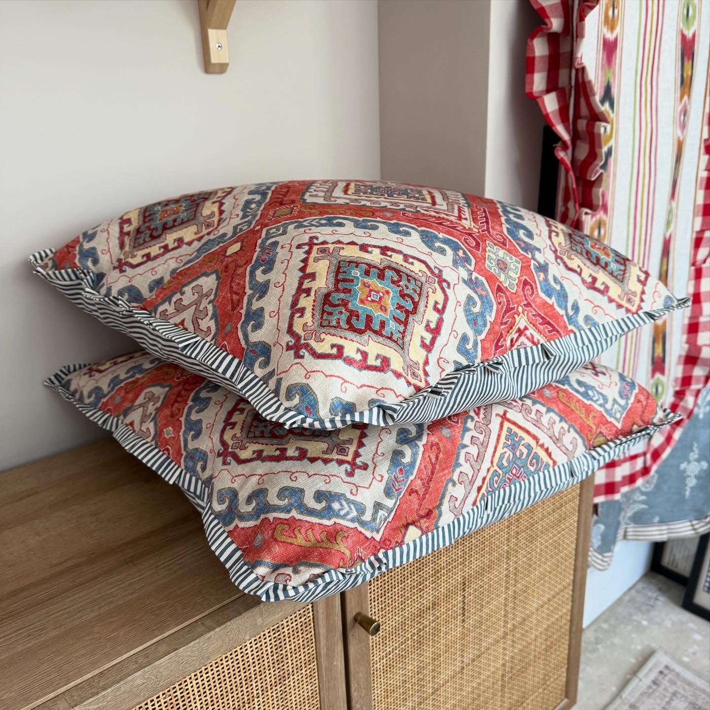 Large Geometric and Stripe Cushion
