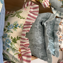 Medium Floral and Stripe Cushion