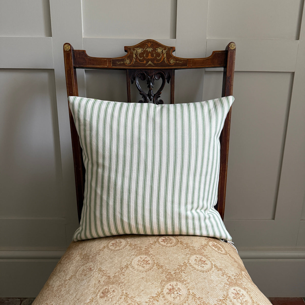 Medium Floral and Stripe Cushion