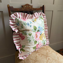 Medium Floral and Stripe Cushion