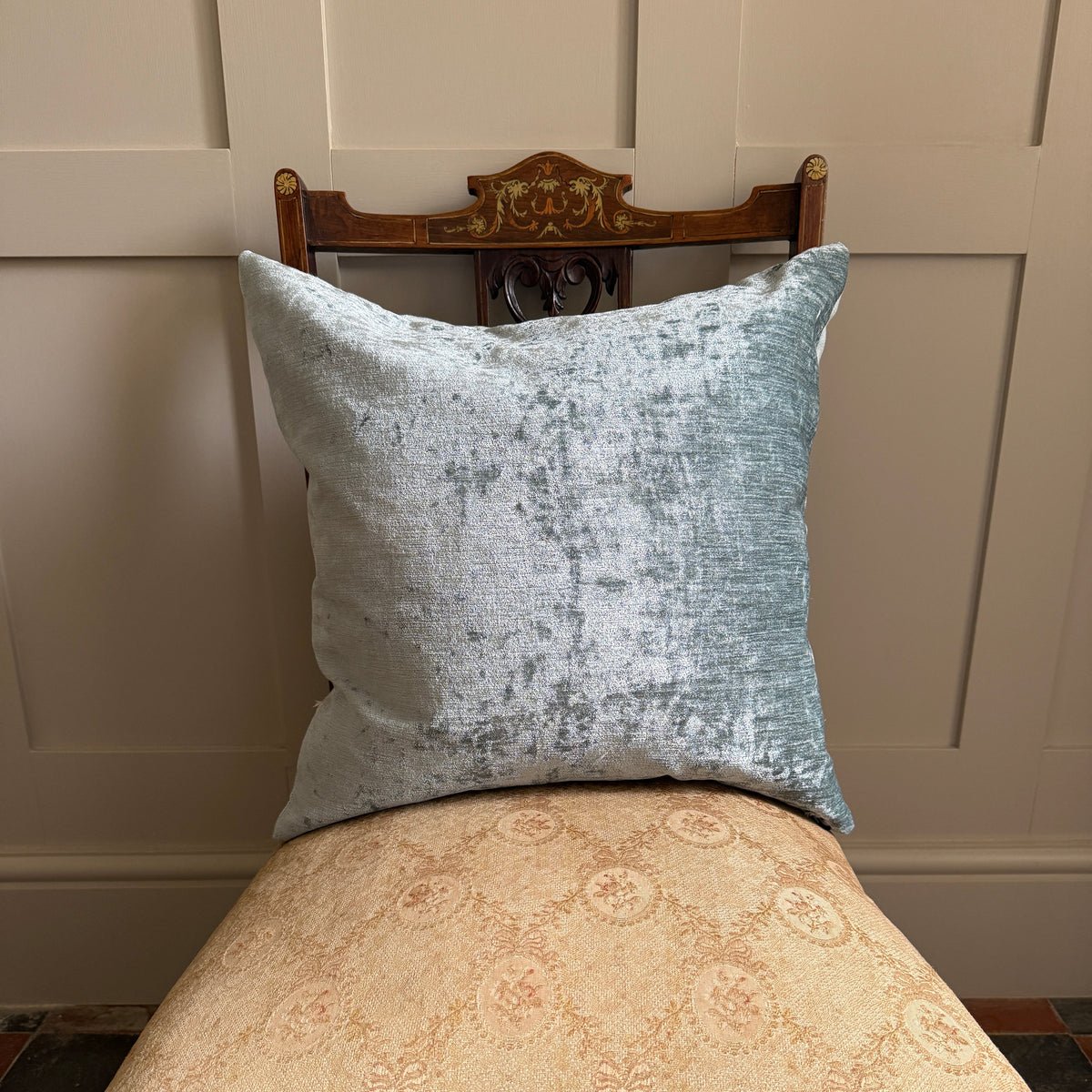 Large Snowdrop and Velvet Cushion