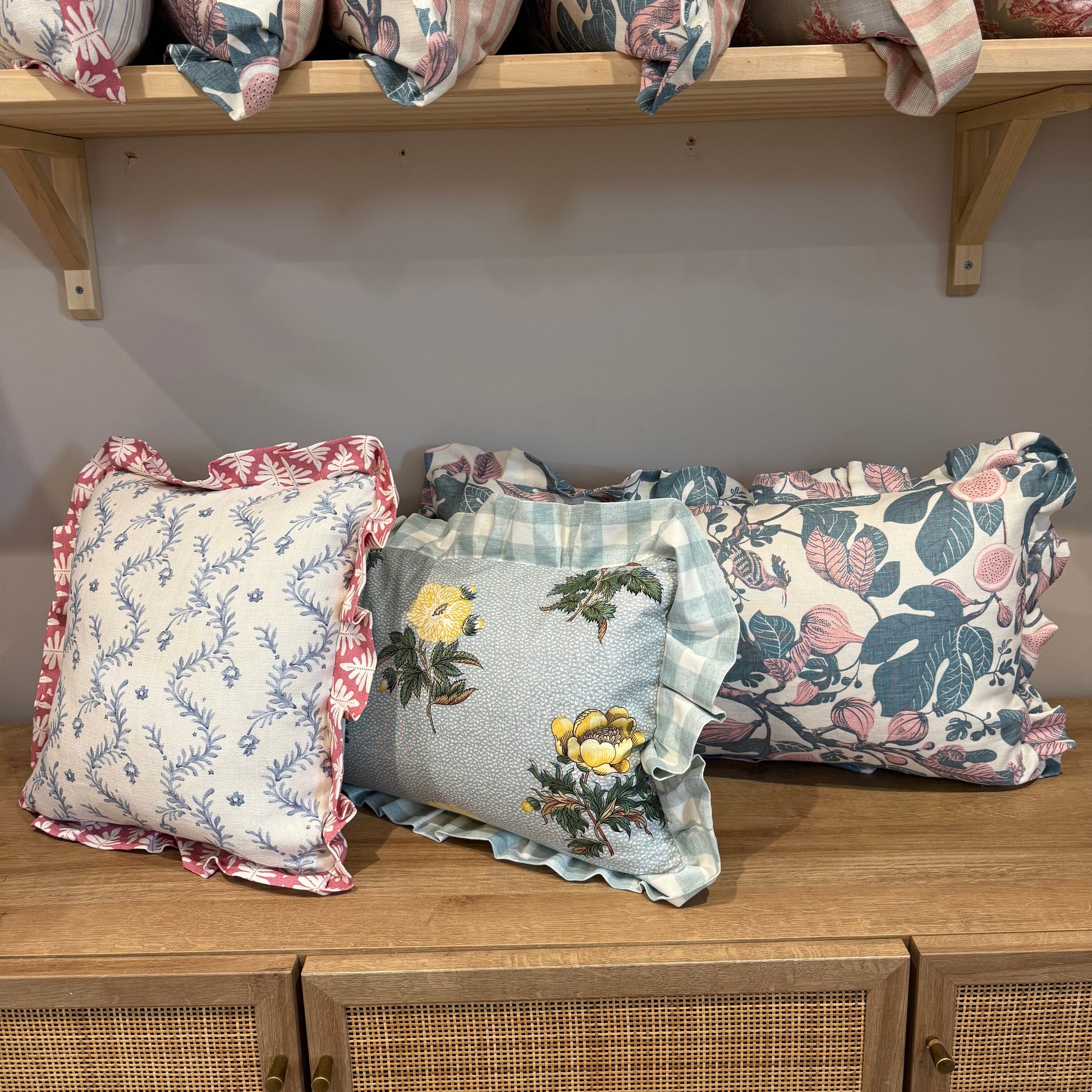 Large Rectangle Primrose and Gingham Cushion