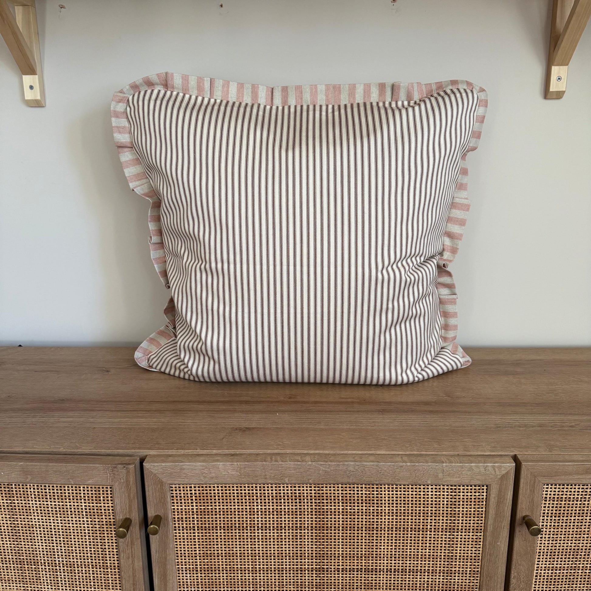 Large Floral and Stripe Cushion
