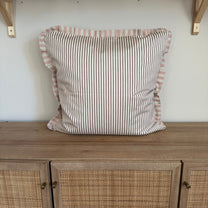Large Floral and Stripe Cushion