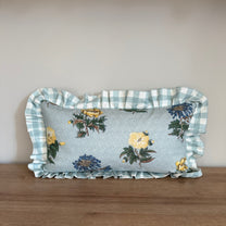 Large Rectangle Primrose and Gingham Cushion