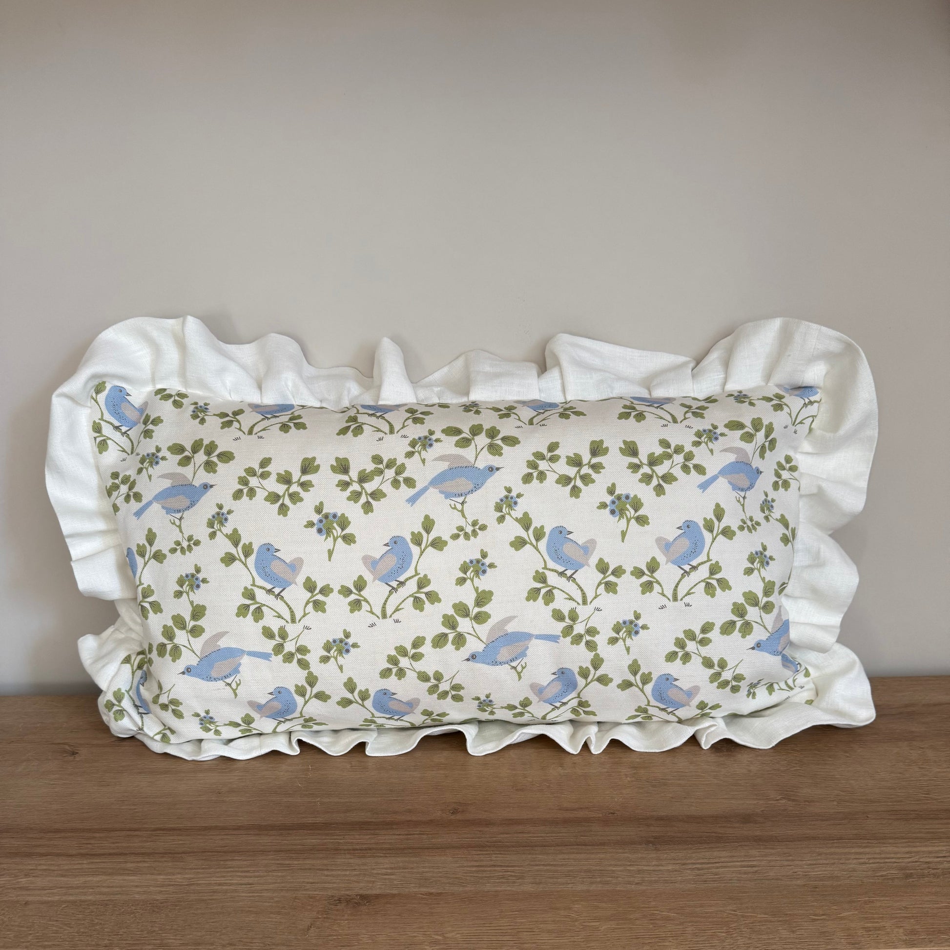 Large Rectangle Bird and Stripe Cushion