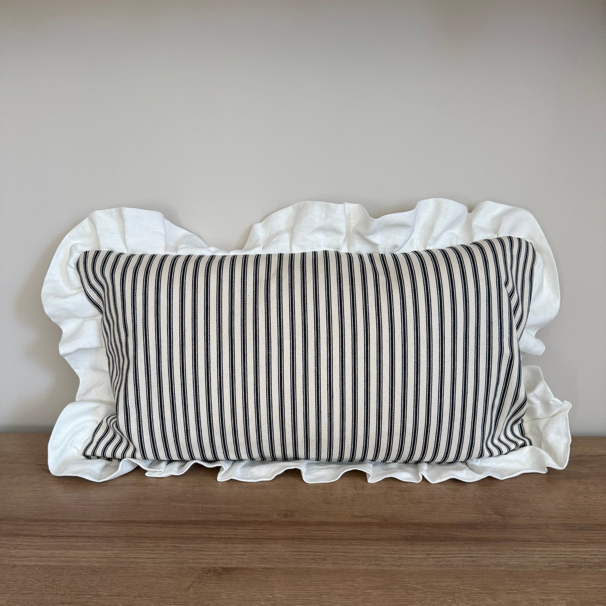 Large Rectangle Bird and Stripe Cushion