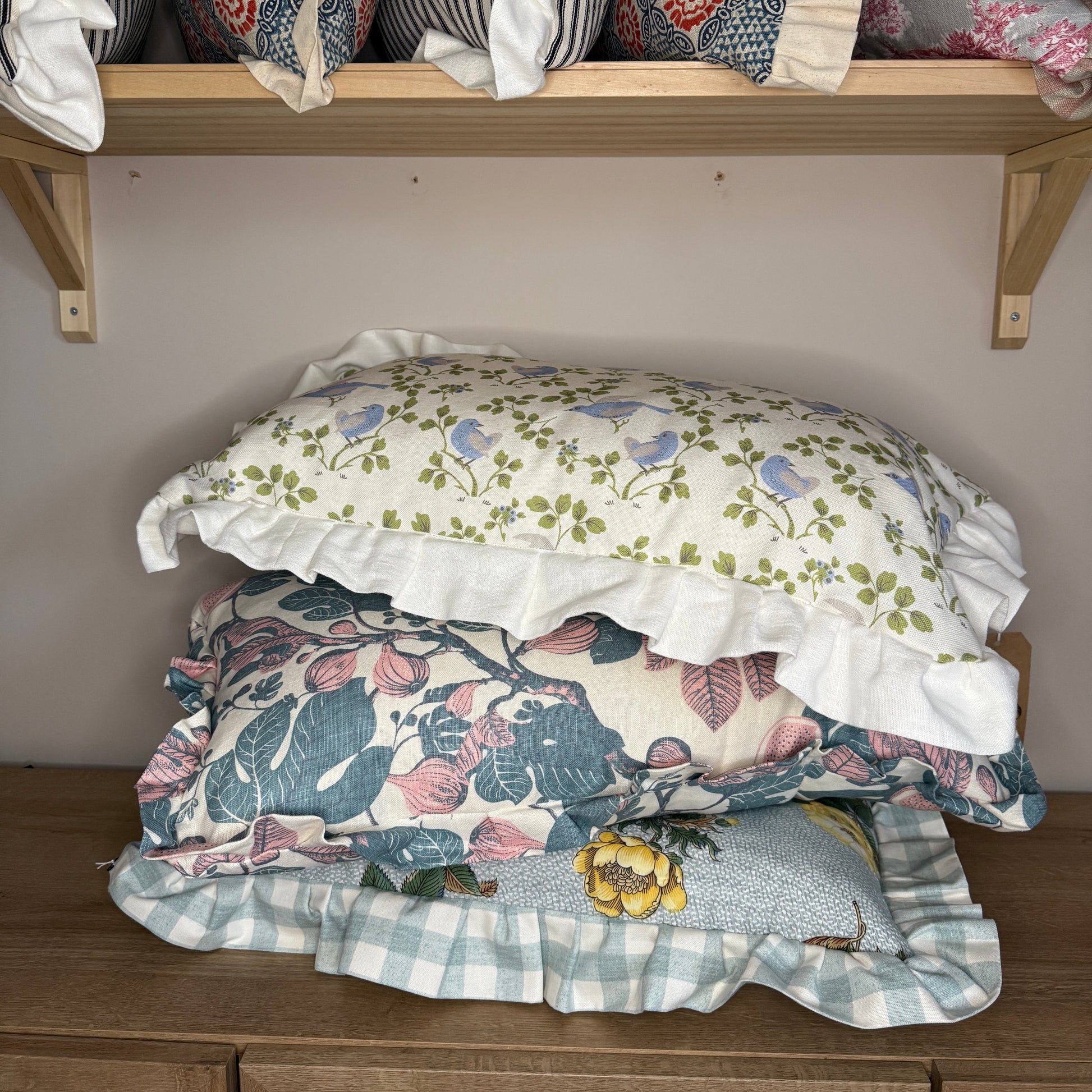 Large Rectangle Bird and Stripe Cushion